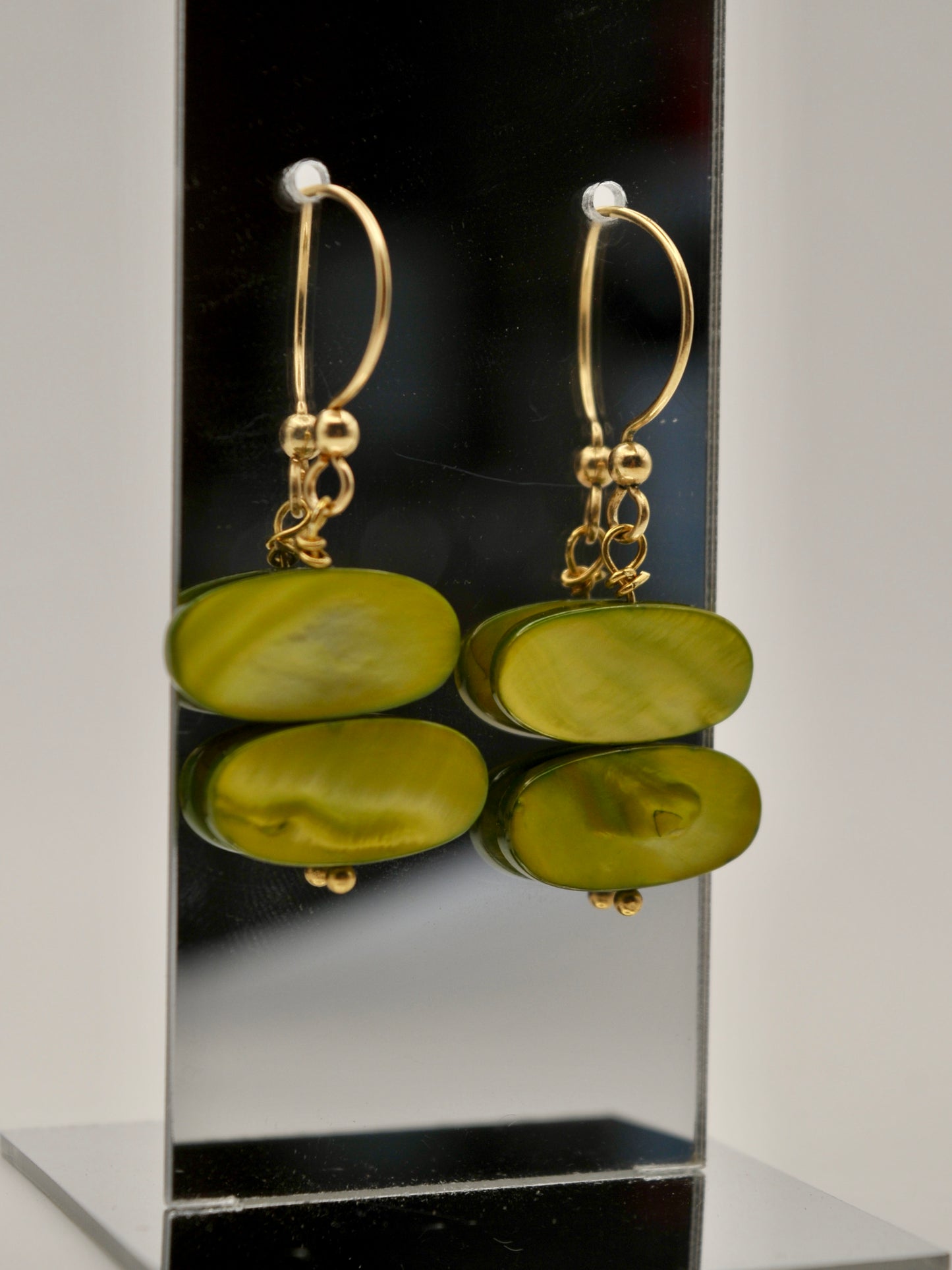 Lime gold dangles