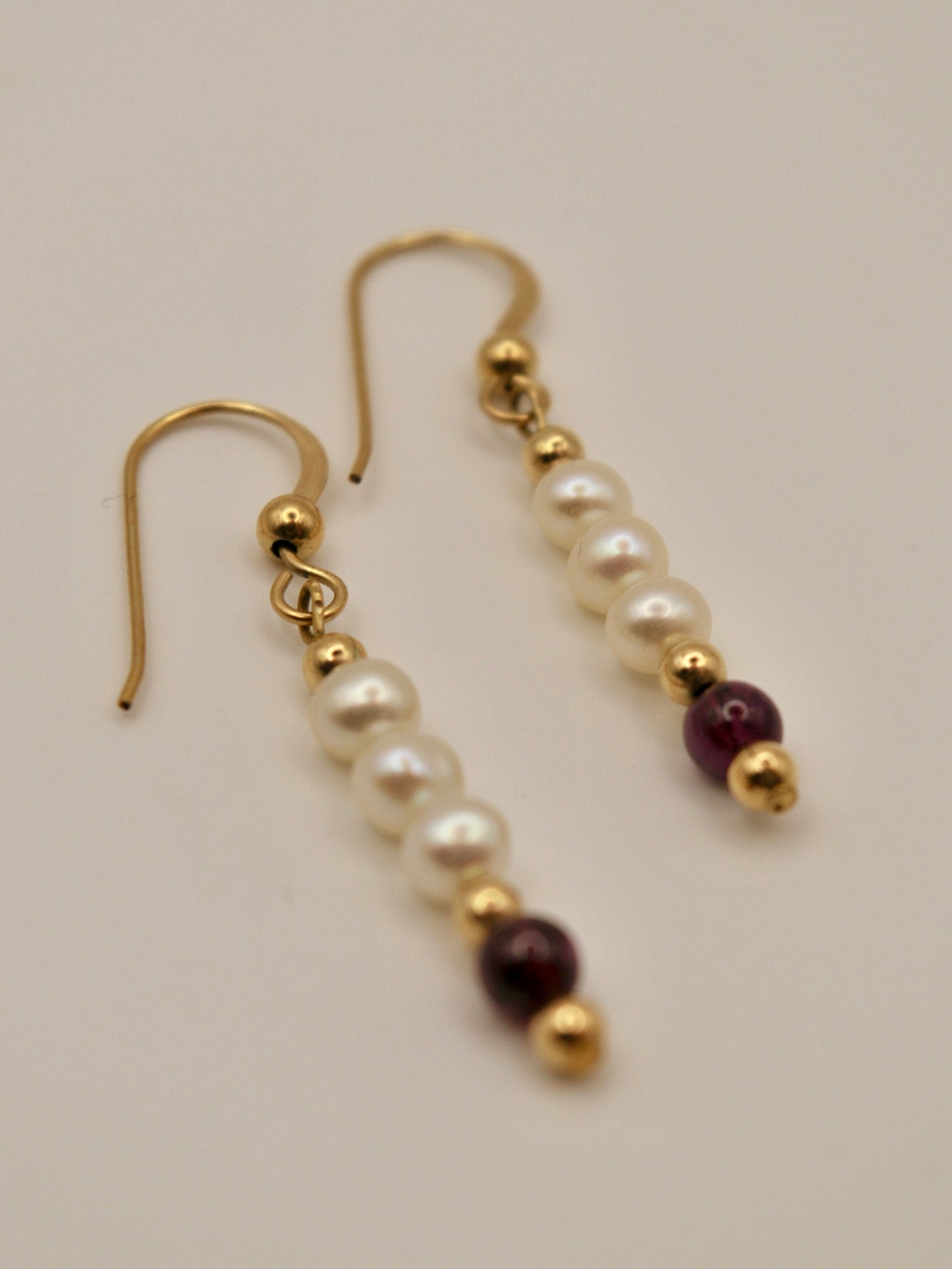 Crimson Pearl Drop Earrings