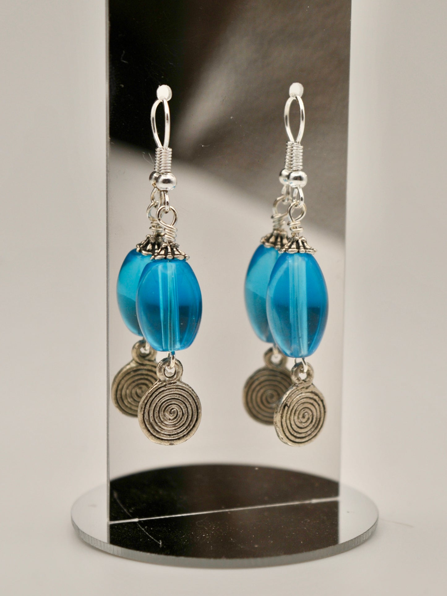 Aquamarine swirl earrings