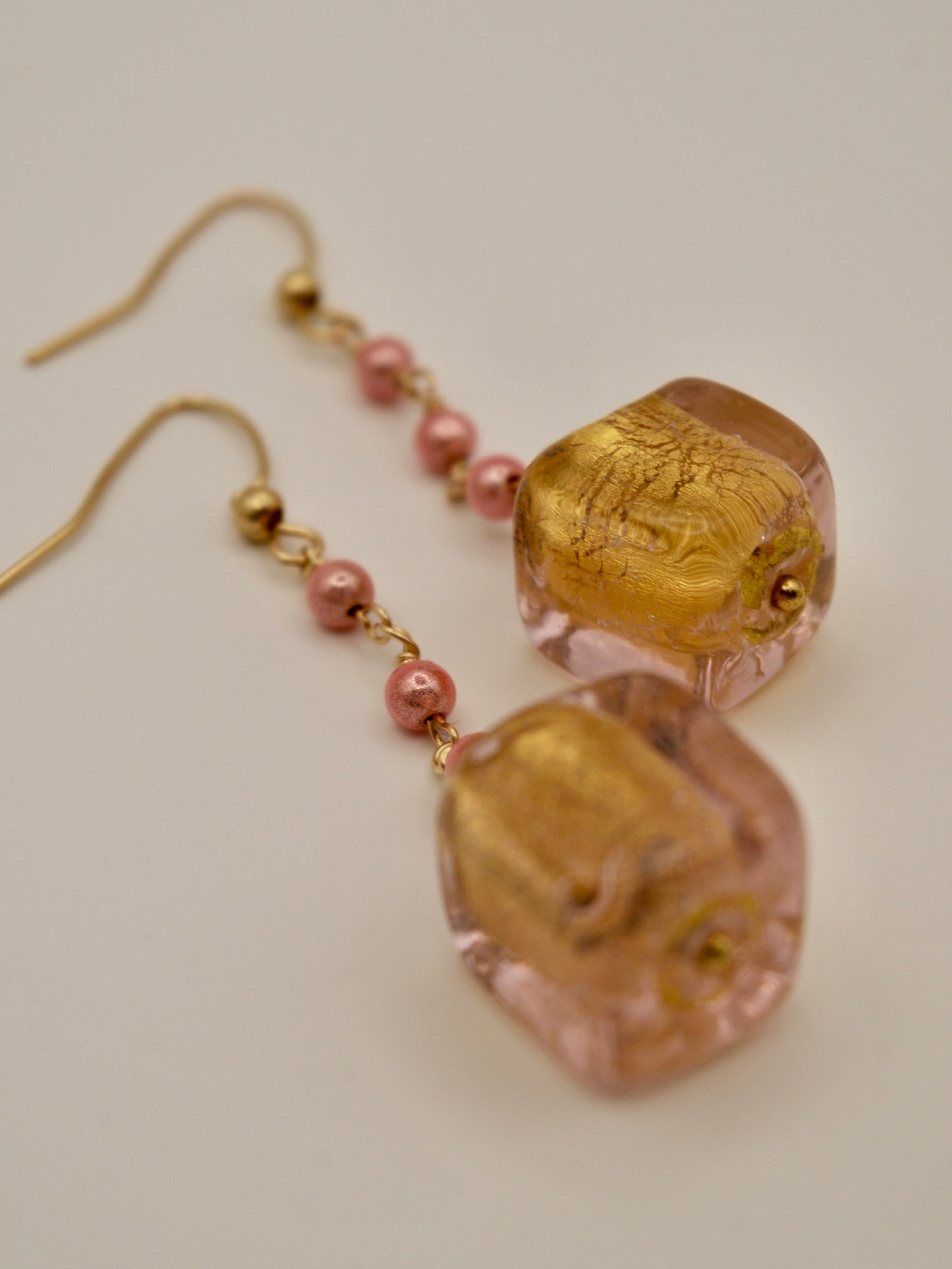 Golden Blush Drop Earrings
