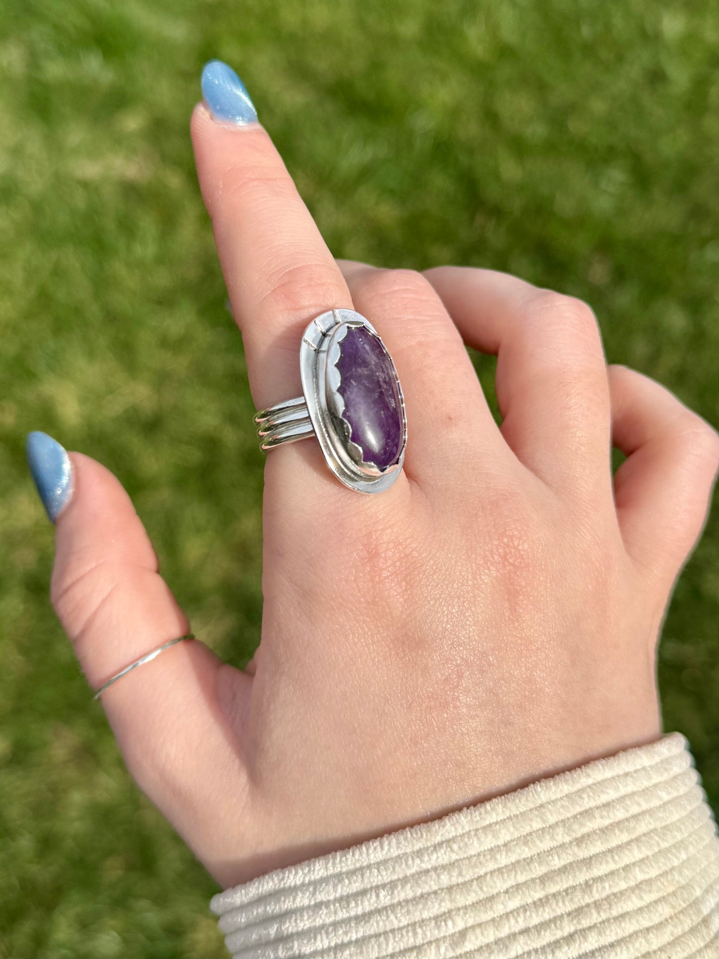 Amethyst Eclipse Ring - size 8