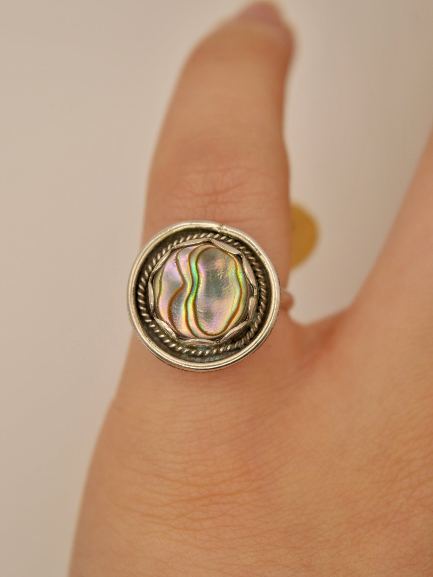 Abalone circle ring - size 5.5