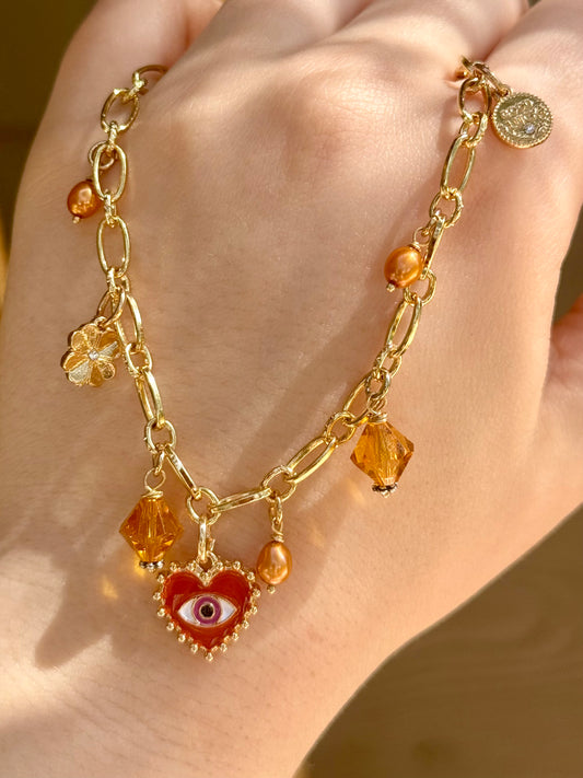 Golden Glare Charm Bracelet