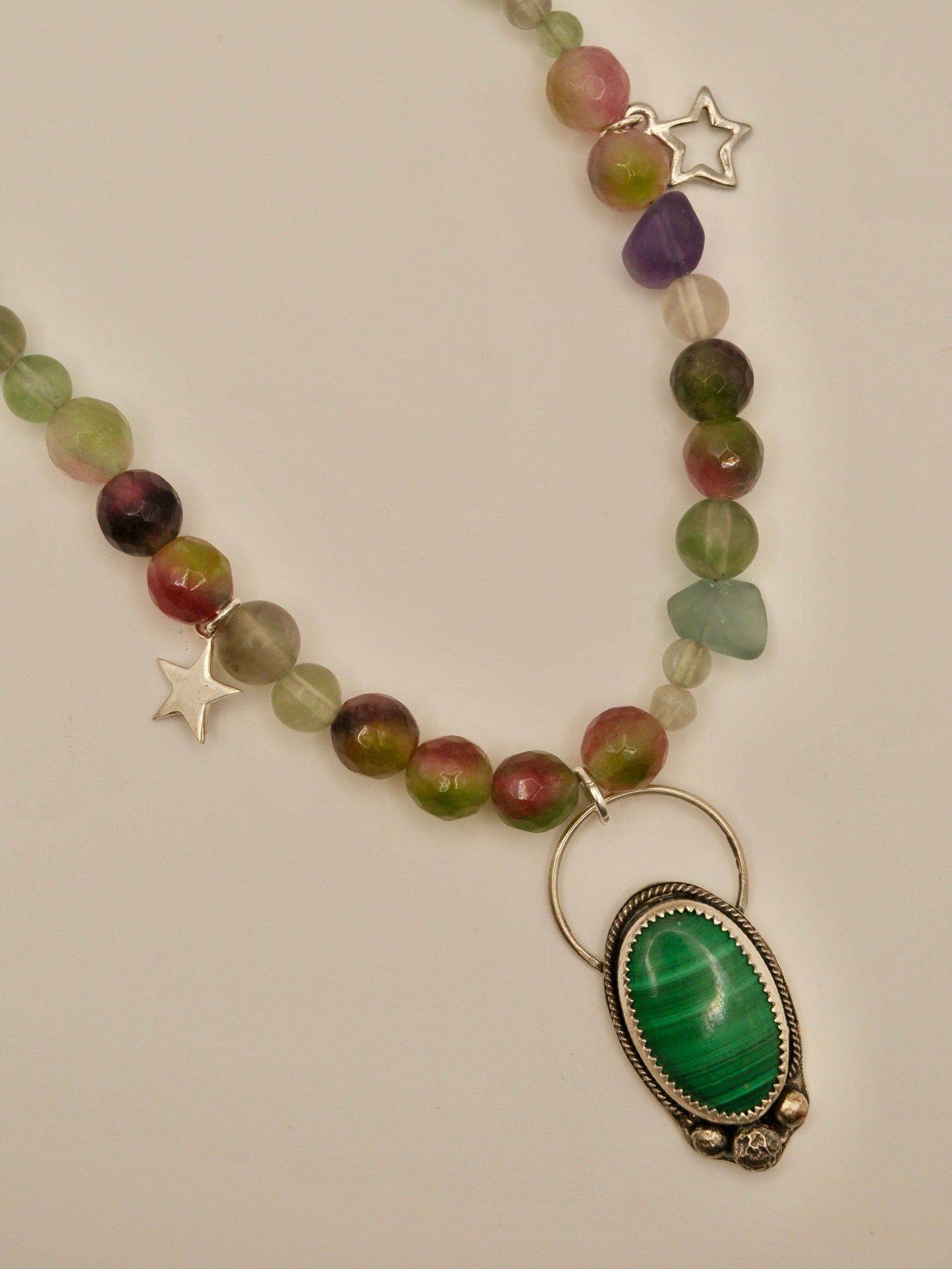 Malachite/fluorite dreamer necklace