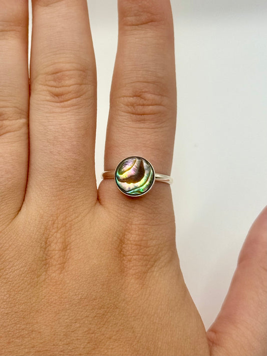 Ocean Flame Abalone Ring - sizes 7.5 & 8
