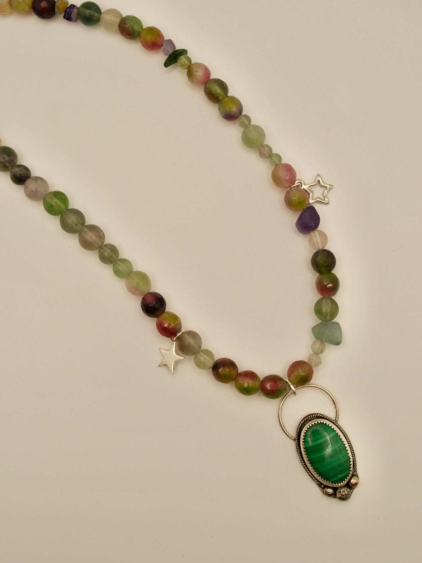 Malachite/fluorite dreamer necklace