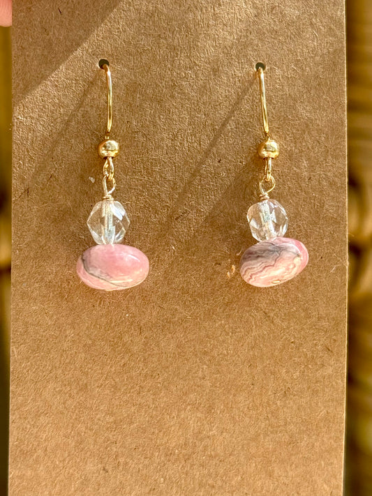Rose Quartz Ripple Earrings
