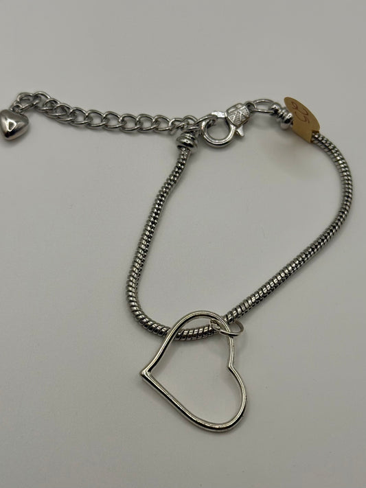 Open Heart Charm Bracelet